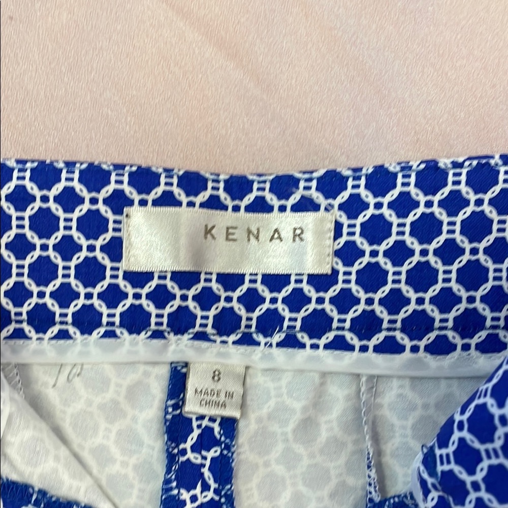 Kenar Blue and White High Waist Shorts with Playful Pattern - Picture 4 of 6